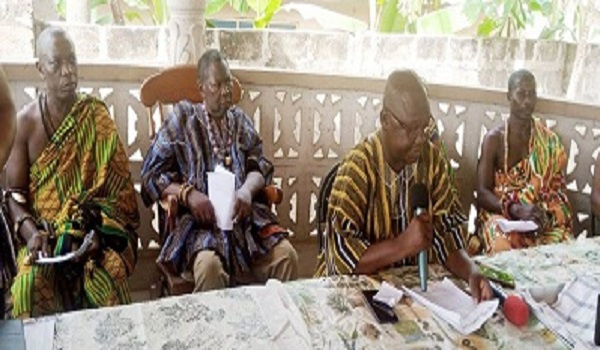 Chiefs seated during the press conference