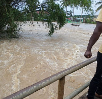 A heavily flooded area