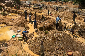 Some persons at mining sites [File photo]