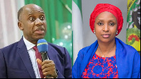 Transport Minister Rotimi Amaechi (left) and suspended NPA boss, Hadiza Bala Usman