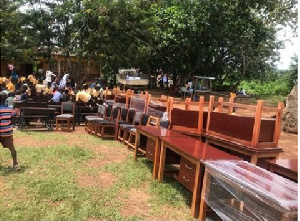 The MP donated over 200 dual desks and 40 teachers