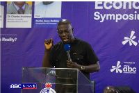 Professor Isaac Boadi speaking at the ABC News Economic Symposium