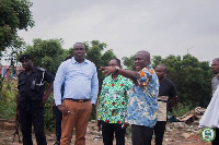 Accra Mayor Adjei Sowah and the TMA boss at the site