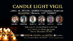 A vigil was held in honour of Ghanaians who died in the Bronx fire