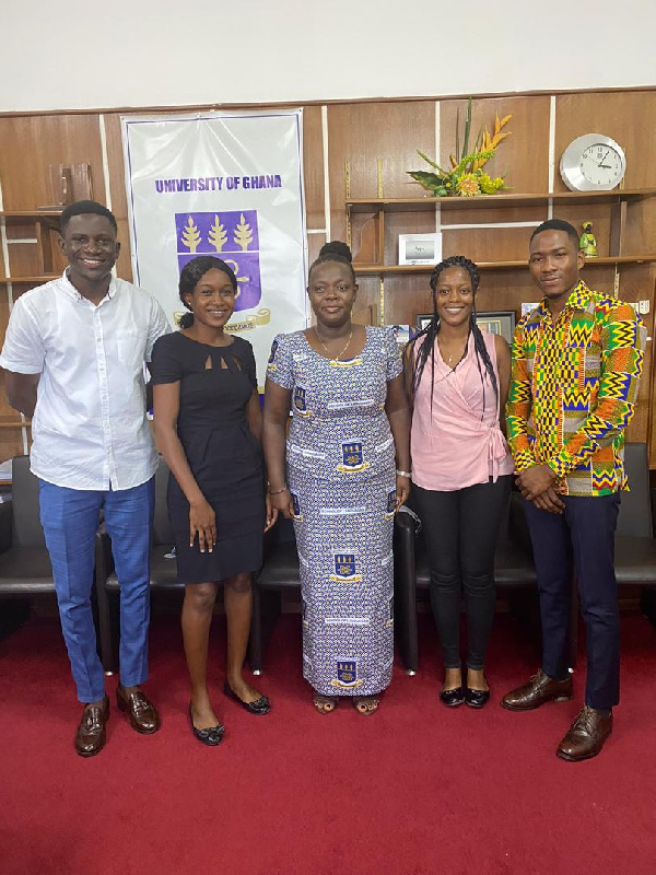 Leadership of interim Accra City Campus SRC with Prof. Nana Aba Appiah Amfo