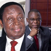 Flagbearer hopeful, Dr Kwabena Duffuor (L) NDC General Secretary, Fiifi Kwetey (R)