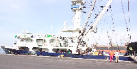 Ghanaian-registered tuna vessel, Atlantic Princess docked at the Port of Tema