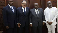 President Akufo-Addo with Hafez Ghanem, Finance Minister Ken Ofori Atta and Henry Kerali