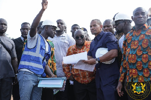 President Akufo-Addo inspected the Kete Krachi Timber Recovery Limited