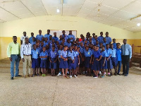 Pupils of Koforidua school for the deaf in a picture with Eastern Regional ECG officials