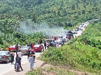 The scene of the tanker fire incident