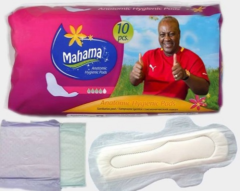 Former  President John Dramani Mahama in a sanitary pad advert