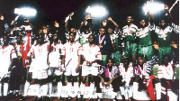 The Golden Eaglets of Nigeria celebrate their win over Ghana