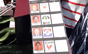 Photo of the parliamentary ballot papers with error