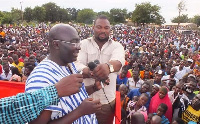 Dr. Mahamudu Bawumia giving an address during a campaign tour