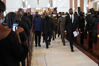 President Akufo-Addo and a delegation at the Holy Spirit Cathedral Church