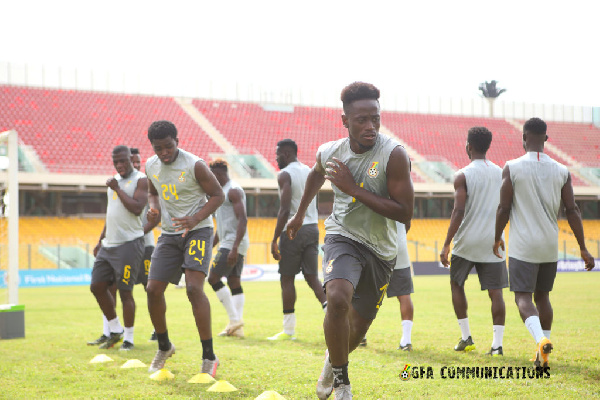 Black Stars players at training