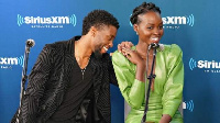 Lupita Nyong'o and Chadwick at SiriusXM studios