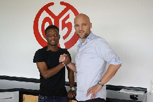 Abass Issah had his first training with Mainz yesterday