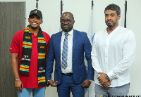 GFA president, Kurt Okraku and Qatar Legacy Ambassador Samuel Eto’o