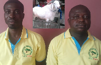 Richard Addo and Ohene Gyimah, VAED Ghana CEO and Operations Manager, INSET: The ram