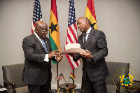 President Nana Addo Dankwa Akufo-Addo with the Mayor of Houston, Sylvester Turner