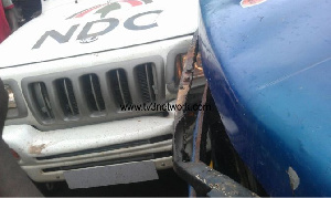 One of the branded NDC Mahindra vehicles crammed into a 207 bus