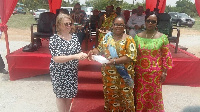 Deputy Chief of Missions, US Embassy - Melinda Tabler-Stone presenting one of the tablets