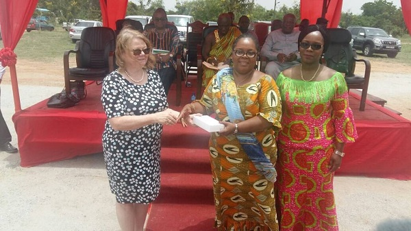 Deputy Chief of Missions, US Embassy - Melinda Tabler-Stone presenting one of the tablets