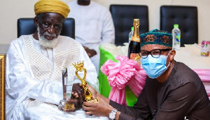 Alhaji Mustapha Hamid with the National Chief Imam, Sheikh Dr. Osuman Nuhu Sharubutu