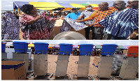 Madam Elizabeth Aforley Quaye presented items to the fishmongers in Krachi East Municipality