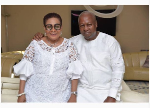 John Dramani Maham with his wife, Lordina Mahama