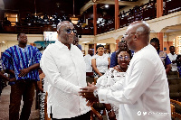 Alan Kyerematen (left) shaking hands with Mahamudu Bawumia (rigth)