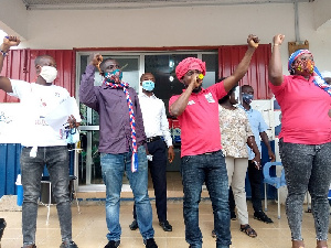 The NPP youth wing at during a press conference