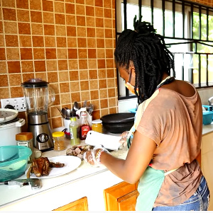 From her 'home kitchen', she transforms raw duck and other meats into tasty little chops for money