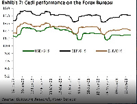 A graphic representation of the Cedi's performance from January to June 2023