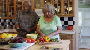 Black Couple Cooking