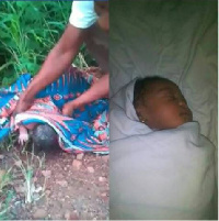 The baby was believed to have been dumped by the roadside by an unknown woman