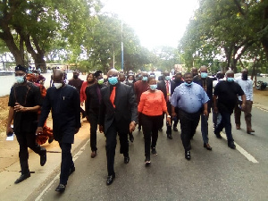 Some Minority MPs marching to the EC headquarters