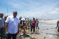 NDC Flagbearer, John Dramani Mahama at the coastline