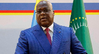 Democratic Republic of Congo's President Felix Tshisekedi addressing the media