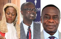 Chief Justice Gertrude Torkornoo, Prof Stephen Kwaku AsareJames and Gyakye Quayson (from L to R)