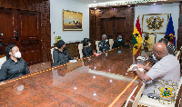 The delegation was led by Ambassador James Victor Gbeho and included the widow of Mr Rawlings