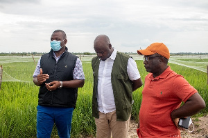 Bashiru Musah (in black jacket) on a farm visit with other Agric sector stakeholders