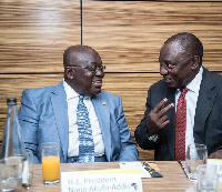 President Akufo-Addo and President Ramaphosa at the Indaba Mining 2019 ENSAfrica Luncheon