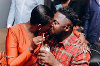 Medikal kissing Fella Makafui