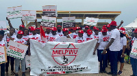 Medical Laboratory Professional Workers' Union (MELPWU) protesting