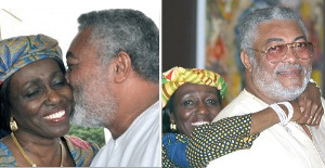 The late Former President, JJ Rawlings and widow, Nana Konadu Agyemang Rawlings