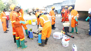 Markets in Accra were disinfected today