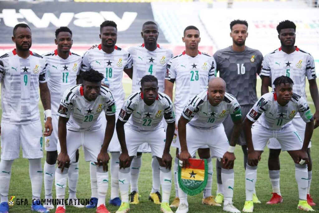 The Black Stars line up for a game